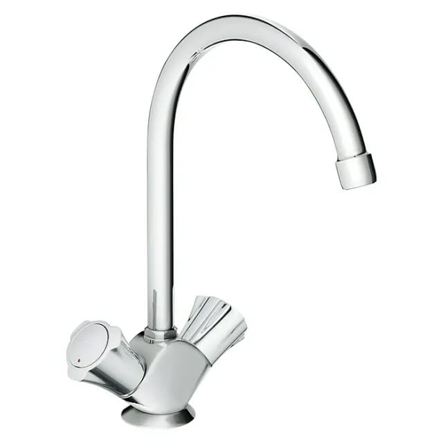 Grohe Spültisch-Zweigriff-Armatur Costa chrom, schwenkbarer Rohrauslauf