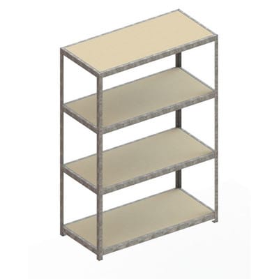 Meta Weitspannregal Speed Rack 2470 x 1700 x 800 mm verzinkt + 4 Fachebenen + Spanplatten