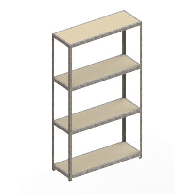 Meta Weitspannregal Speed Rack 2970 x 1700 x 600 mm verzinkt + 4 Fachebenen + Spanplatten