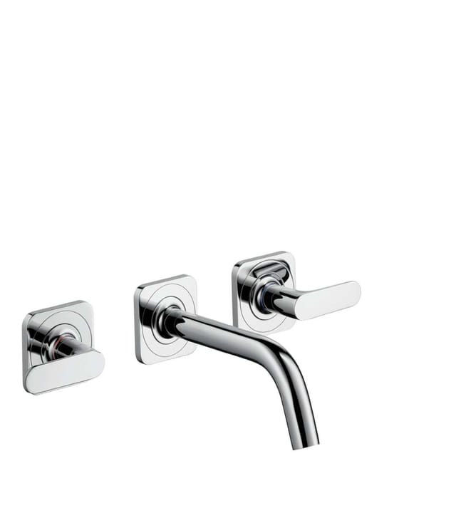 hansgrohe Fertigset Axor Citterio M UP-3-Loch-Waschtischarmatur, Ausl. 166mm, Ros., chr
