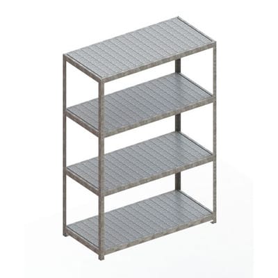 Meta Weitspannregal Speed Rack 2470 x 1700 x 800 mm verzinkt + 4 Fachebenen + Stahlpaneelen
