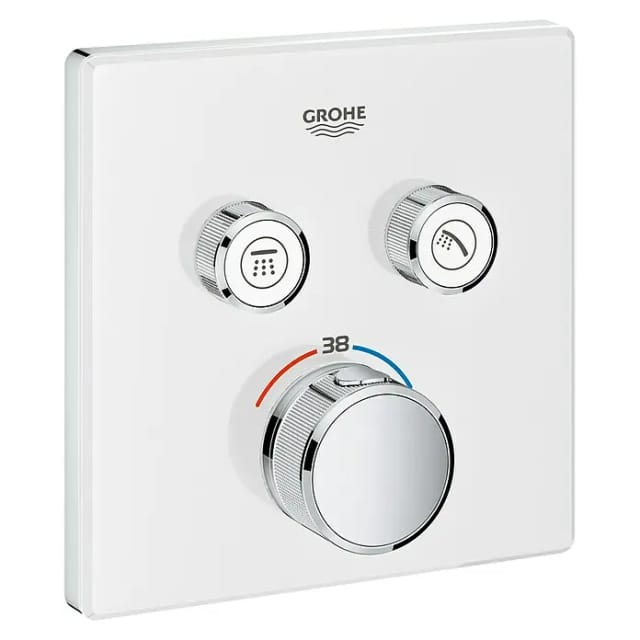 Grohe Fertigset Grohtherm Smartcontrol moon wh., eck, UP-THM, 2 Absperrventile