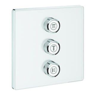 Grohe Fertigset Grohtherm Smartcontrol moon white, eckig, UP-Ventil 3-fach