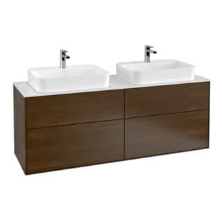 V&B Waschtischunterschrank Wandbeleuchtung Finion 160x60,3cm, EM, Abd.-Pl. wh. m, wal ven