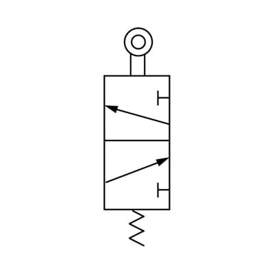 Riegler 3/2-Wegeventil, mechanisch betätigt, »M3«, Rollenhebel, NC, G 1/4