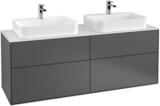 V&B Waschtischunterschrank Wandbeleuchtung Finion 160x60,3cm, EM, Pl wh. m, Anthrac. m