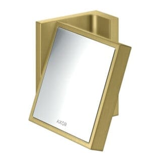 hansgrohe Rasierspiegel Axor Uni. Rectangular neigbar, Wandmontage, brushed brass