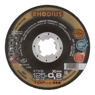 RHODIUS TOPline XT8 EXACT X-LOCK Extradünne Trennscheibe 115 x 0,8 x 22,23 mm