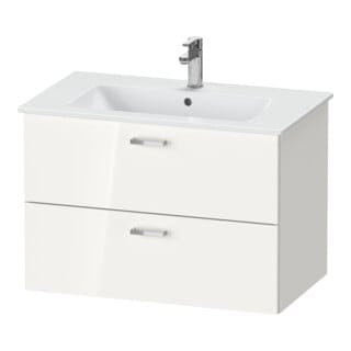 Duravit Möbel-Set XBase 83x49cm, WT, WTU 2 SchKa., Spanplattenschraube, we. gl