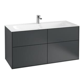 V&B Waschtischunterschrank Wandbeleuchtung Finion 119,6x59,1x49,8cm, md Blue Matt Lacquer