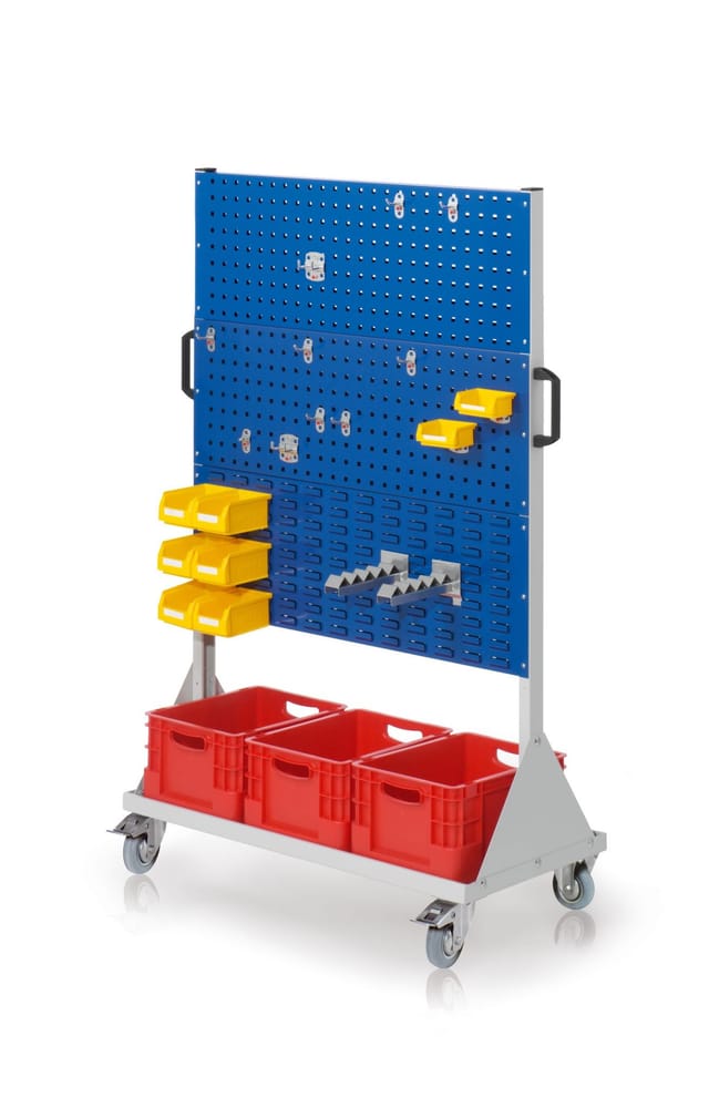 Kappes RasterMobil Gr. 4 RAL 7035/5010 H1580 mm mit 4 Loch-/2 Schlitzplatten mit Ausstattung