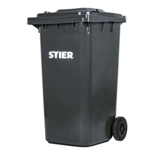 STIER 2-Rad-Müllgroßbehälter 240 l grau BxTxH 576x720x1067 mm
