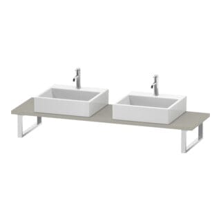 Duravit Konsole Cpmpact L-Cube 80-200x48cm, 2 A., Stär 3cm, Tau matt