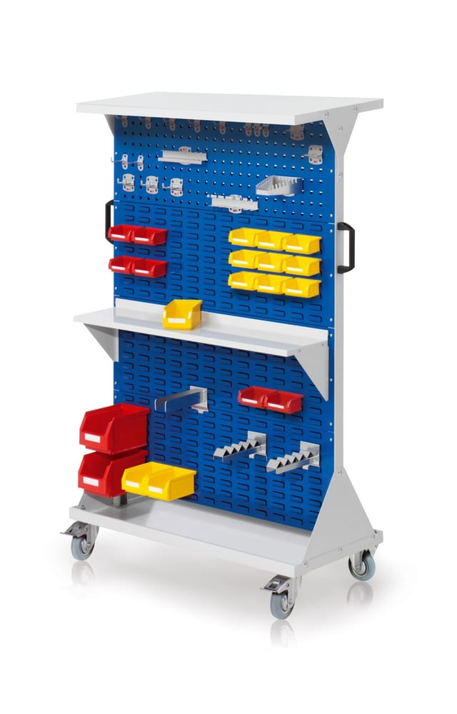 Kappes RasterMobil Gr. 4 RAL 7035/5010 H1620 mm mit 2 Loch-/6 Schlitzplatten mit Ausstattung 1