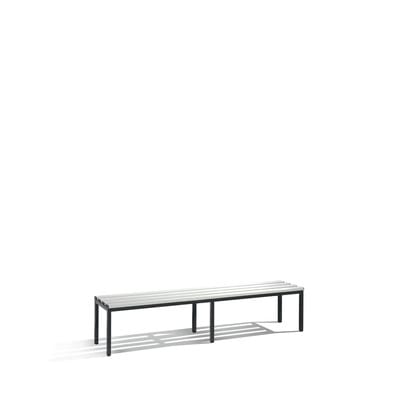 C+P Umkleidebank Basic, H420xB1960xT353mm Farbe Sitzleisten Lichtgrau Farbe Gestell Schwarzgrau