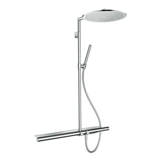 hansgrohe Showerpipe Axor m Thermostat 800, Kopfbrause 350mm, 1jet, chrom