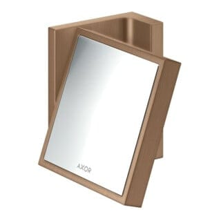 hansgrohe Rasierspiegel Axor Uni. Rectangular neigbar, Wandmontage, brushed red gold