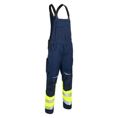 Kübler Latzhose REFLECTIQ Klasse 1 warngelb/dunkelblau Form 3208 Größe 30K