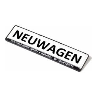 Eichner Werbeschild für Kennzeichenverstärker Neuwagen