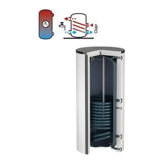 Flamco Standspeicher Duo 1000 l, weiß, mit EPS-Isolierung