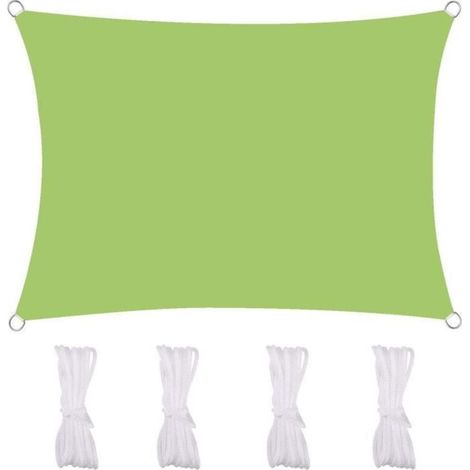 Vissdlors Sonnensegel, Rechteckige Outdoor-plane, Uv- Und Wasserbeständiges Oxford-gewebe, Mit Seil, 23 M, Grün