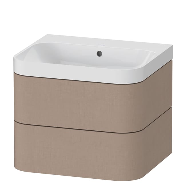 Duravit Möbelwaschtisch Happy D.2 Plus 57,5x49cm, o. HL, leinen, 2 Schubkästen