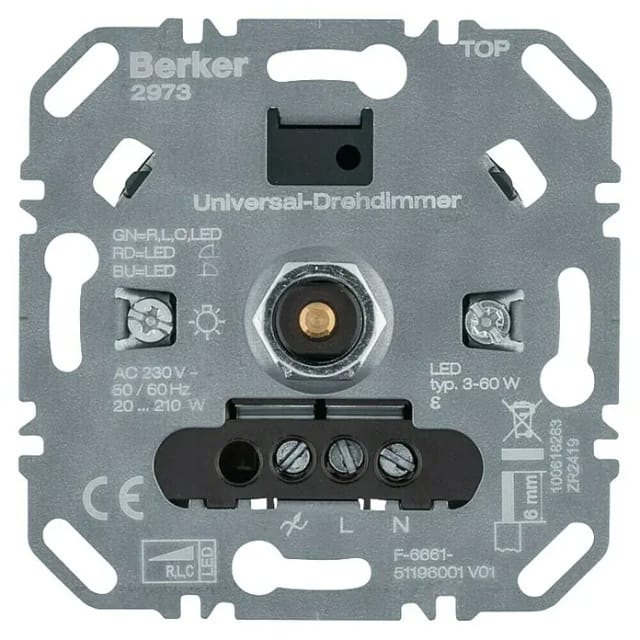 Berker Uni-Drehdimmer (R, L, C, LED) Lichtsteuerung 2973