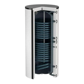 Flamco Standspeicher Duo Solar 750 l, d= 750, weiß, mit EPS-Isolierung