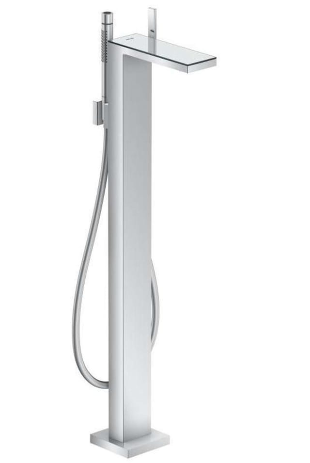 hansgrohe Wannen-Einhebelmischer Axor MyEdition A 196mm, boden, m Pl., chrom/Sp.-Glas