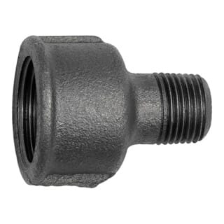 Riegler Reduziermuffe 246, Rp 3/8 i., R 1/4 a., Temperguss schw.