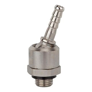 Riegler Schlauchtülle, Messing vernickelt, drehbar, G 1/4 AG, LW 9