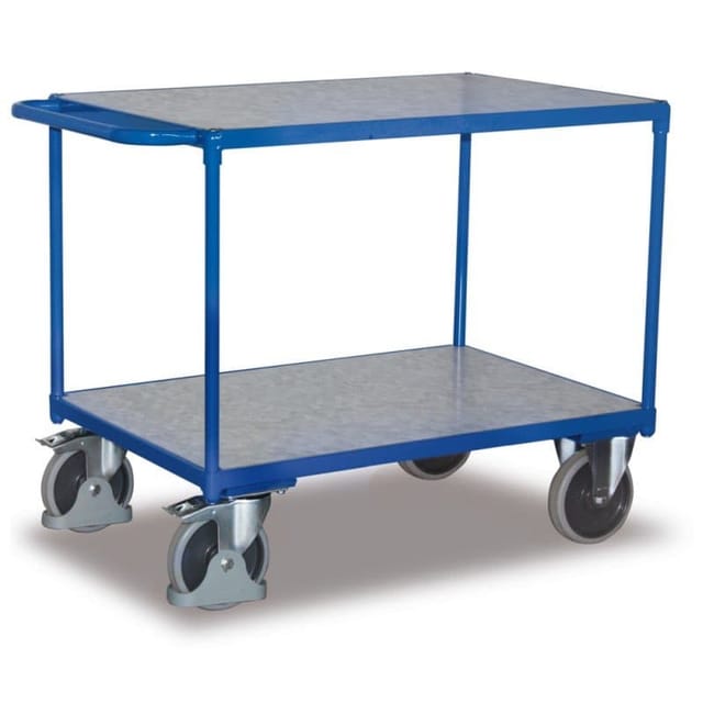 VARIOfit Schwerer Tischwagen mit 2 Zinkblechladeflächen 1.000 x 700 mm