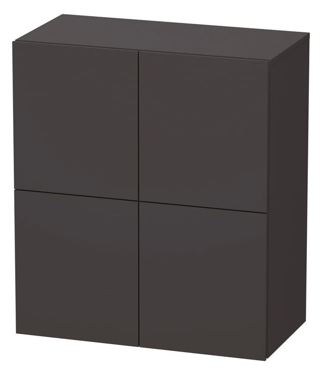 Duravit Halbhochschrank L-Cube 70x36,3x80cm, 2 Türen, graphit supermatt