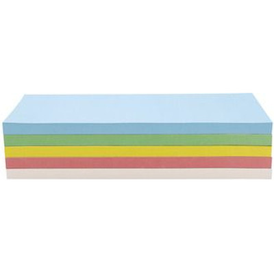 Magnetoplan Kommunikationskarten selbstklebend, 250 Stück, 5-farbig sotiert, Rechtecke 95 x 200 mm