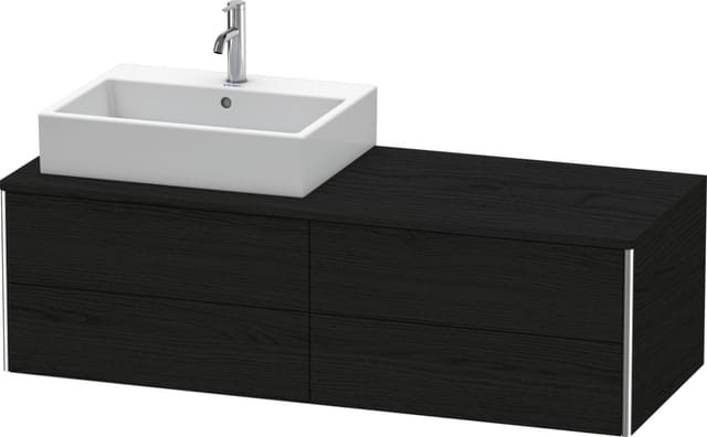 Duravit Waschtischunterschrank XSquare 140x54,8x40cm, 4 La, wd, Beck. li, Ei sw