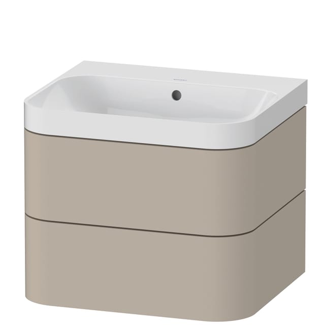 Duravit Möbelwaschtisch Happy D.2 Plus 57,5x49cm, o. HL, Tau s-matt, 2 Schubk.