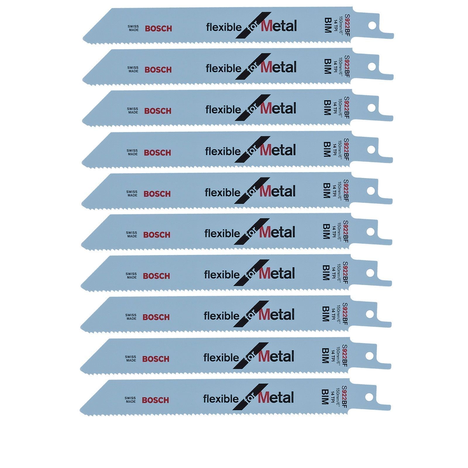 Bosch 10x Säbelsägeblatt S 922 Bf Flexible For Metal