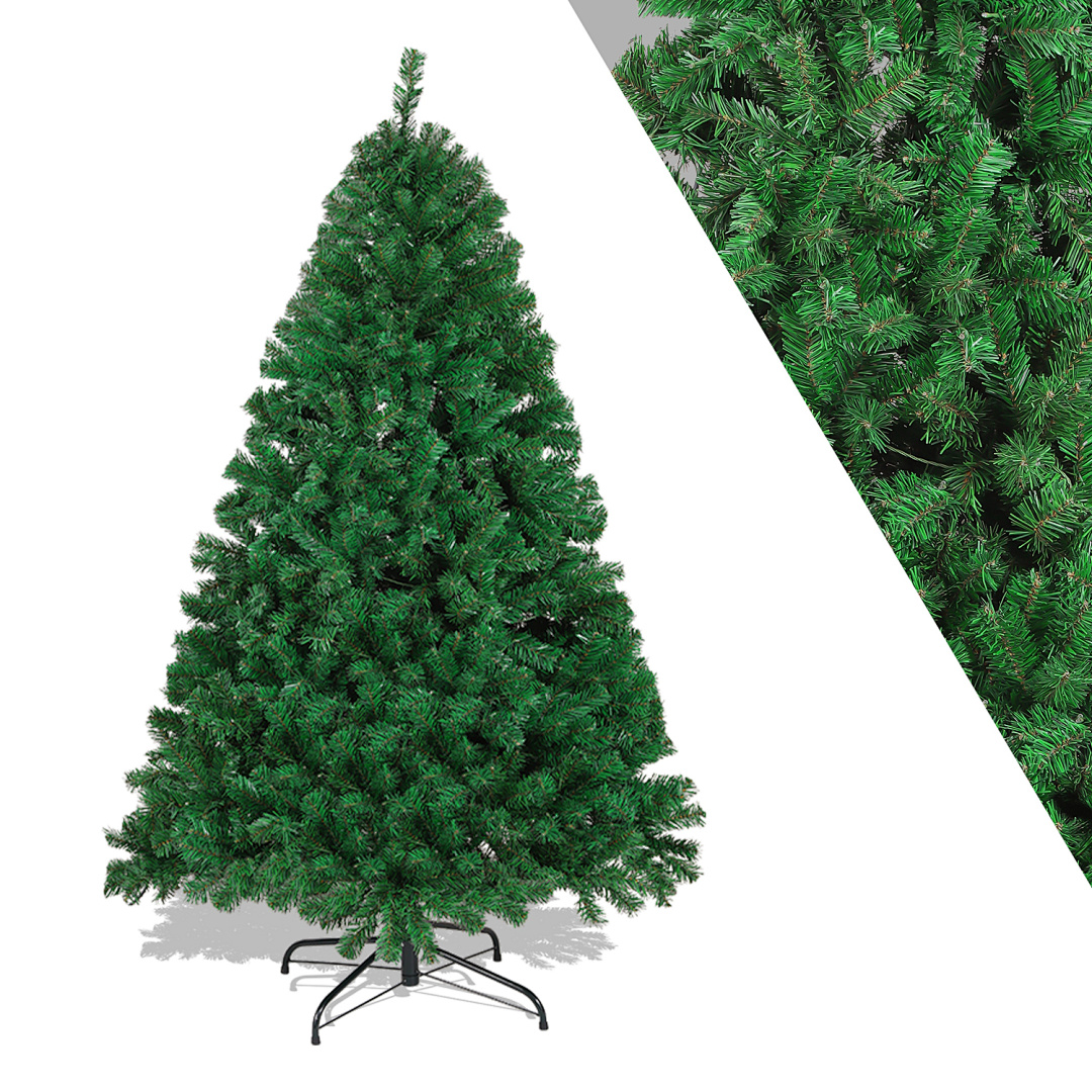 Randaco 180cm Künstlicher Weihnachtsbaum, Tannenbaum Mit Metallständer, Christbaum 650 Spitzen Pvc Nadeln, Kunstbaum Weihnachten Klappsystem Grün