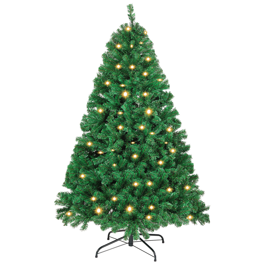 Randaco 150cm Künstlicher Weihnachtsbaum Mit Beleuchtung Led Tannenbaum Für Weihnachten-dekoration, Aus Pe Und Pvc,(ø Ca. 95 Cm) Mit 550 Spitzen