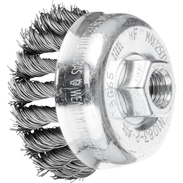 PFERD TOOLS Topfbürste gezopft TBG Ø 65 mm M14 Stahl-Draht-Ø 0,50mm Winkelschleifer (1)