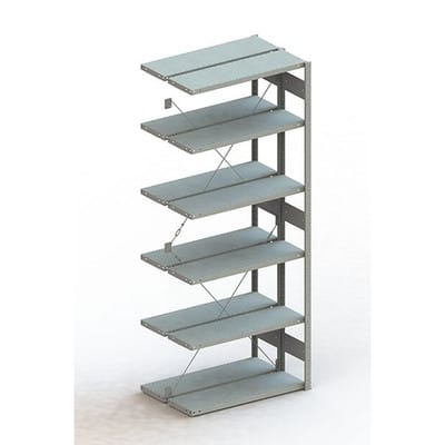 Meta Steckregal Anbauregal S3 CLIP 230 DAR 2500 x 1000 x 300 mm verzinkt + 2 x 6 Böden