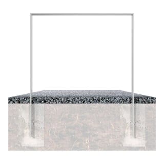 Schake Flachstahlbügel 80x12mm, Breite: 450mm Gesamthöhe:1200 mm ohne Querholm feuerverzinkt