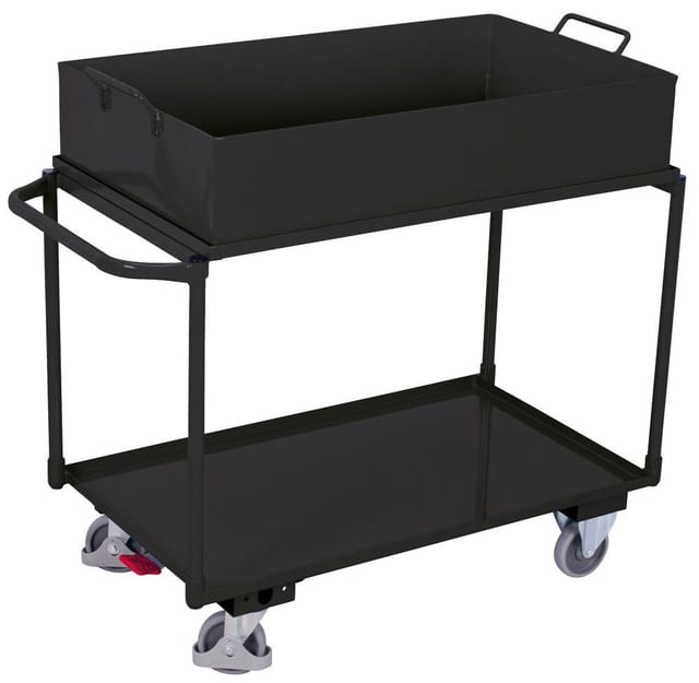 Cordes Tischwagen mit 2 Ladeflächen abnehmbare Wanne RAL 7016