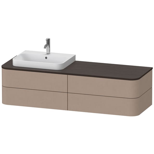 Duravit Waschtischunterschrank o. ES Happy D.2 Plus 40,8x160cm, 4 Schubkästen, leinen, links