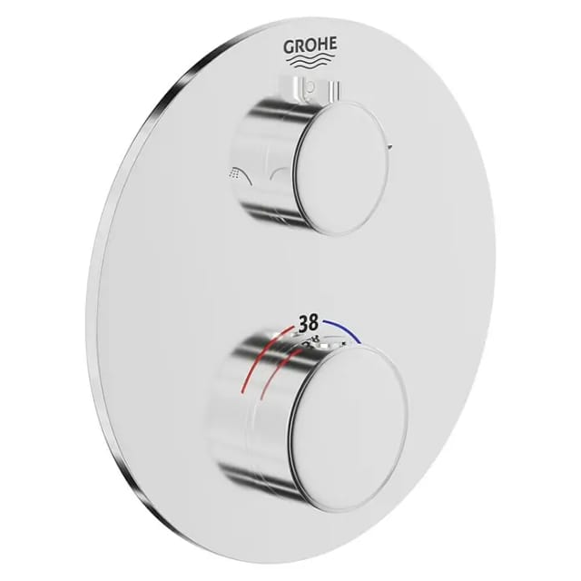 Grohe Fertigmontageset Grohtherm chr, UP-Brausethermostat mit 2-Wege-Umstellung