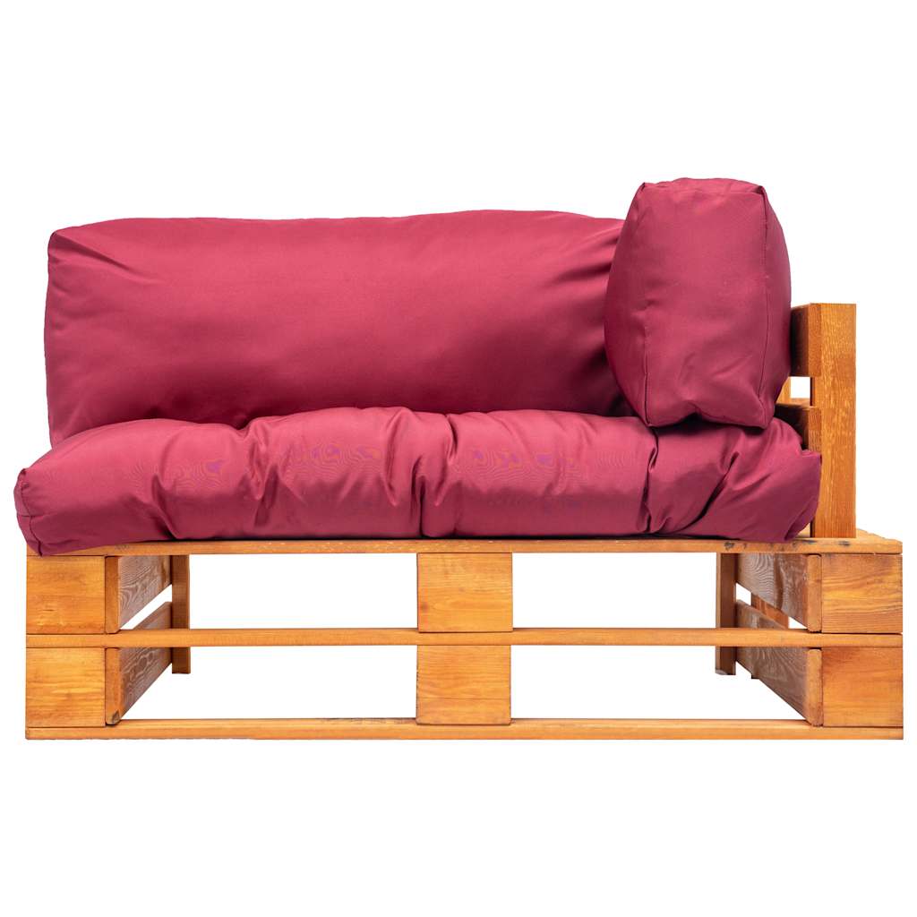Maison Exclusive - Garten-palettensofa Mit Roten Kissen Kiefernho