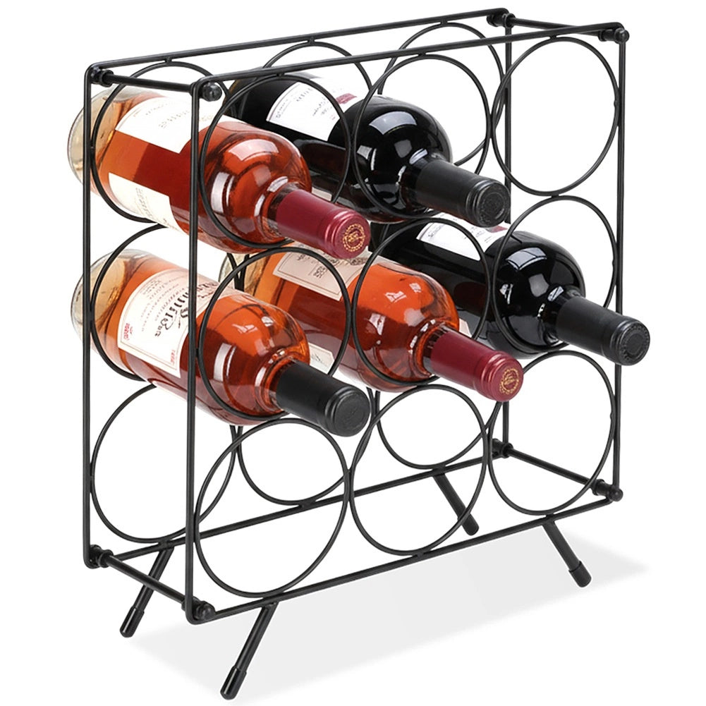 Weinregal Aus Metall Schwarz - Bietet Platz Fur 9 Flaschen Robust 211337904
