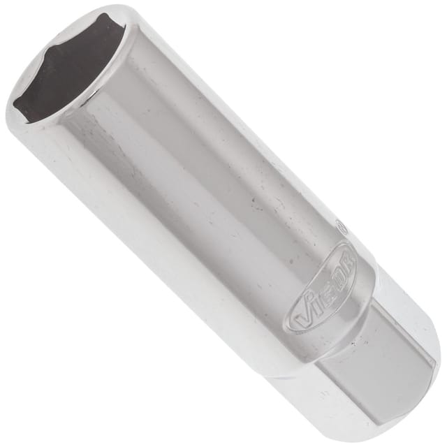 VIGOR Innenvierkant Antrieb 10 = 3/8 Zoll Zündkerzen-Einsatz Außensechskant-Profil V2119N ∙ Vierkant hohl 10 mm (3/8 Zoll) ∙ Außen-Sechskant Profil ∙ 16 ∙ Gesamtlänge: 66 mm