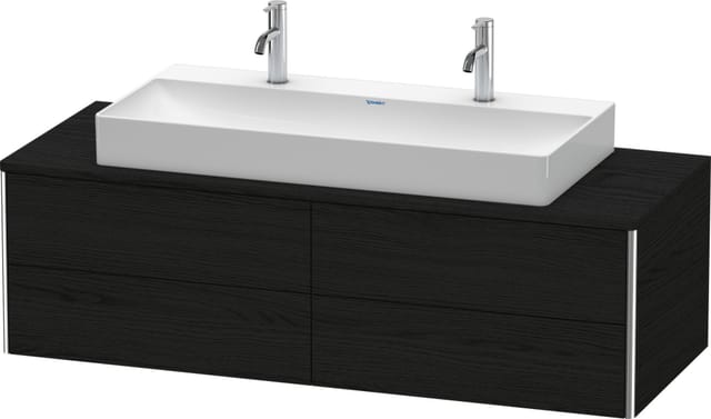 Duravit Waschtischunterschrank XSquare 140x54,8x40cm, 4 Schubk., wandhängend, Ei sw