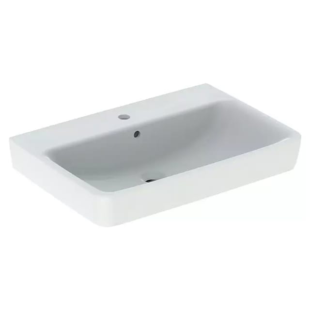 Geberit Waschtisch Renova Plan 70x48cm, Hahnl. mit., mit Überlauf, weiß